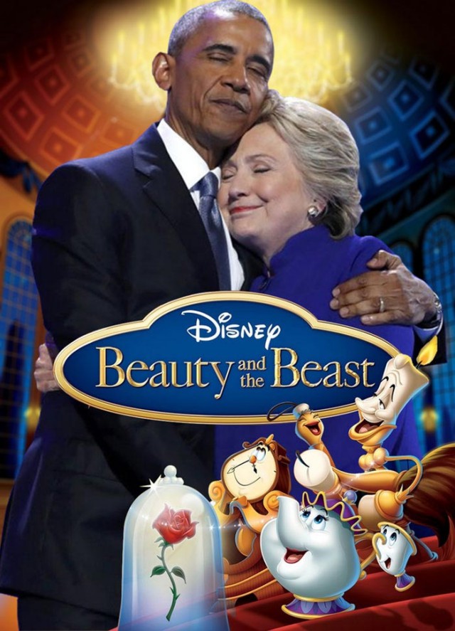 Объятия Обамы и Хилари Клинтон. Фотожаба