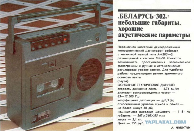 Магнитофоны кассетные портативные СССР
