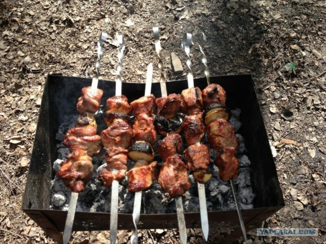 Авто-огнетушитель против костра.