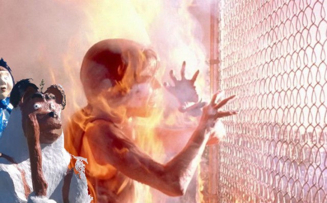 Скульптура "Маша и медведь перед лицом Апокалипсиса"