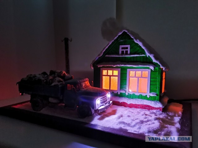 Диорама ЗИЛ-130 и дом родной