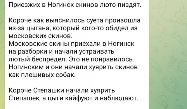 В Ногинске скинхеды устроили драку с мигрантами