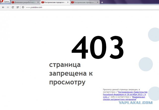 Youtube заблокирован