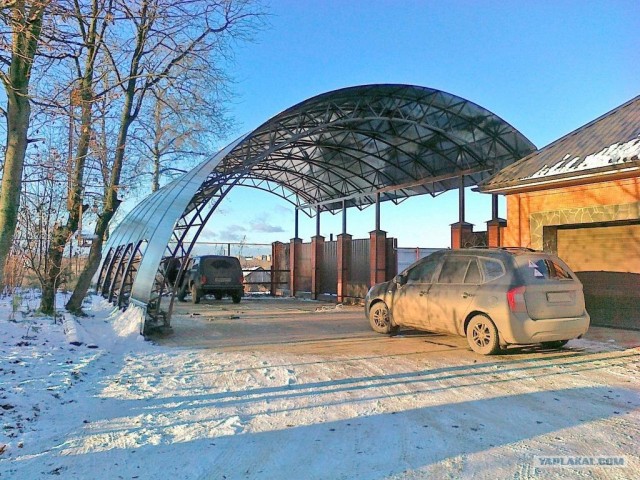 Как собираются навесы под машины