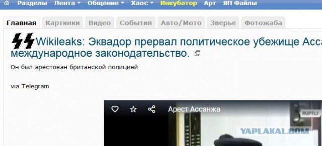 ⚡️⚡️  Wikileaks: Эквадор прервал политическое убежище Ассанжа, нарушив международное законодательство