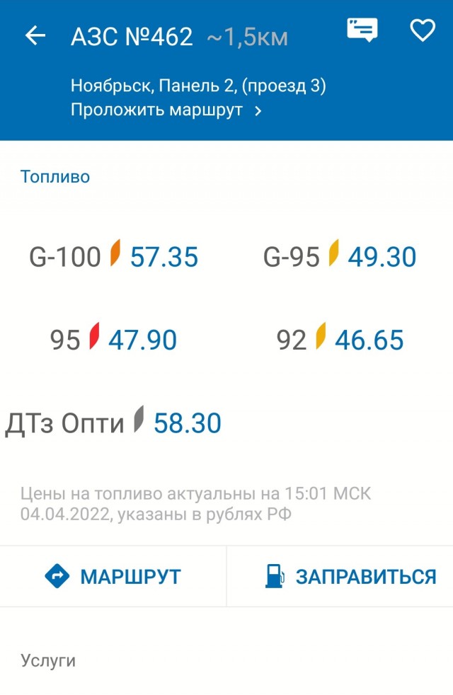Цены на бензин в Губкинском