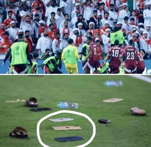 В ОАЭ фанаты сборной устроили настоящий хаос на трибунах после пропущенного гола от Катара