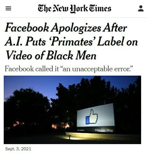 Facebook пометил ролики с участием темнокожих как "видео с приматами"