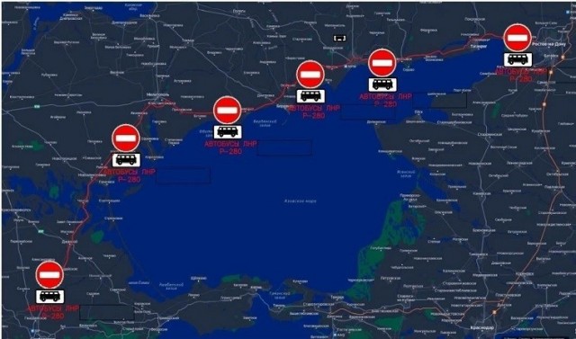 Ограничены пассажирские перевозки по дорогам в сторону ДНР, Запорожской и Херсонской областей, Республики Крым