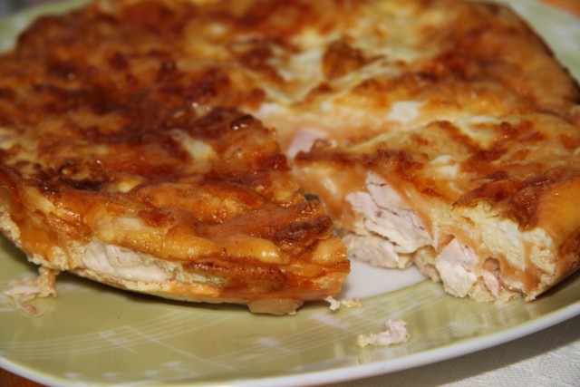 Куриная грудка в омлете и в сыре