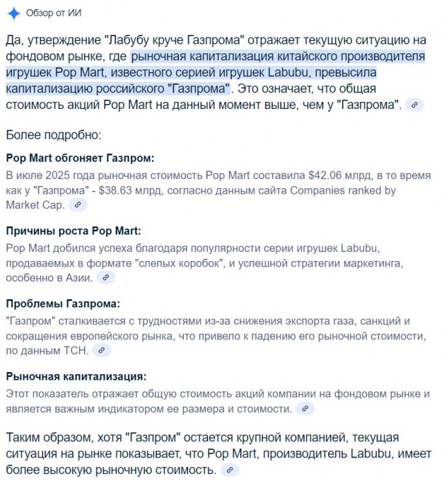 Лабубу круче Газпрома