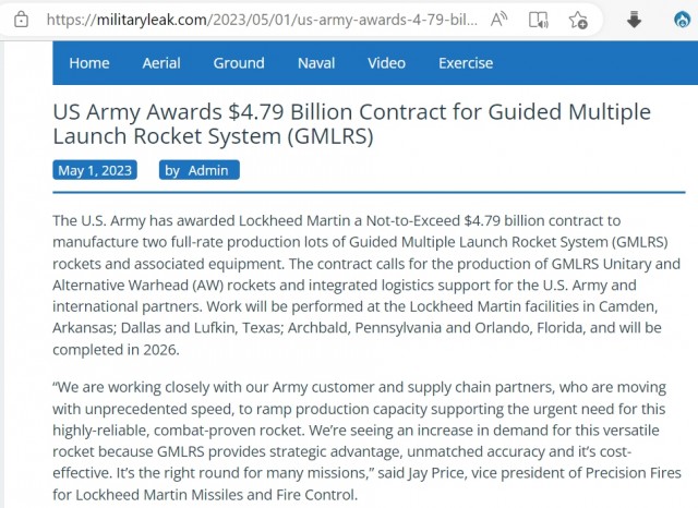 Lockheed Martin получила крупный заказ от Пентагона