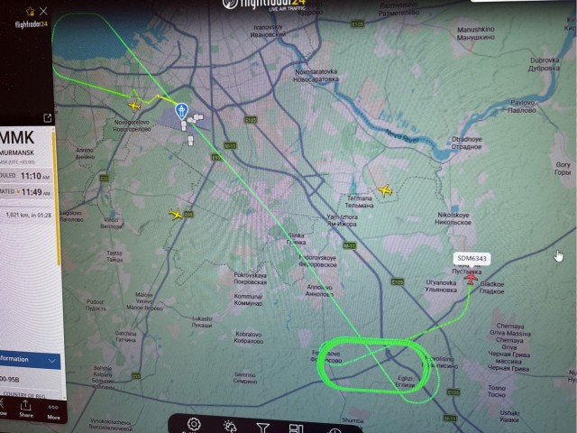К аварийной посадке в Пулково готовится самолёт из Питера в Мурманск