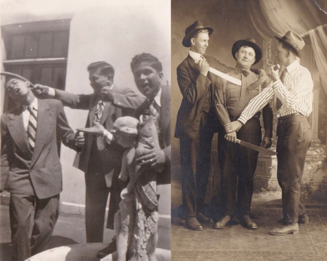 Имитация насилия в винтажной фотографии