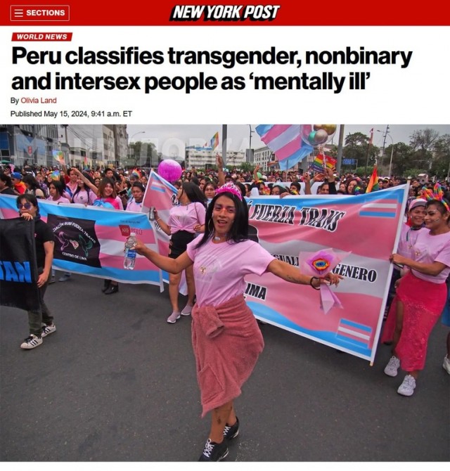 *БАЯН*В Перу трансгендеров и прочих "небинарных личностей" официально признали психически больными людьми