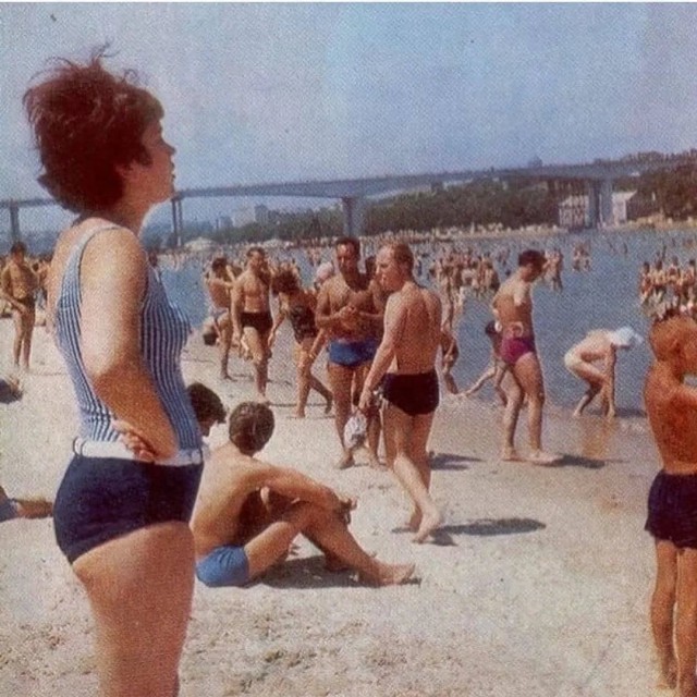 На пляже "Дельфин", 1981 год, Одесса