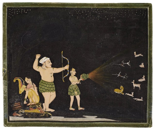 Ночная охота с фонарем 18 век.