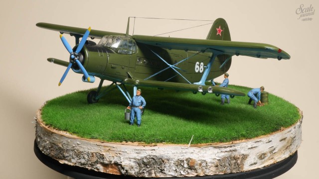 Сделал диораму с трудягой Ан-2 в подарок