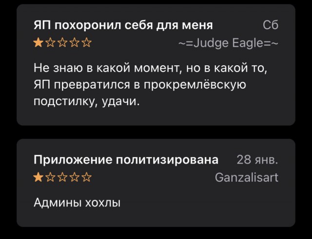 Отзыв о приложении ЯП и ответ разработчиков