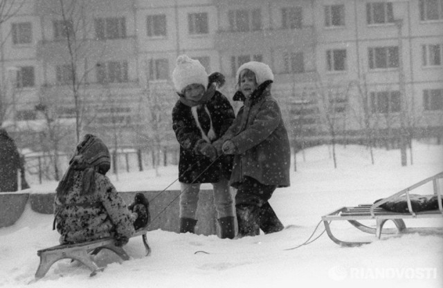 Зимние катания на санках в СССР