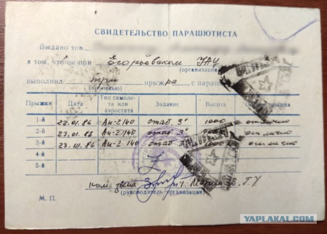 Диафильм "Как я прыгал с парашютом", 1985 год.