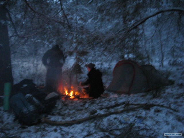 Зимой с палатками по Подмосковью