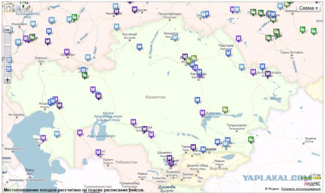 Украинский поезд потерялся в Казахстане