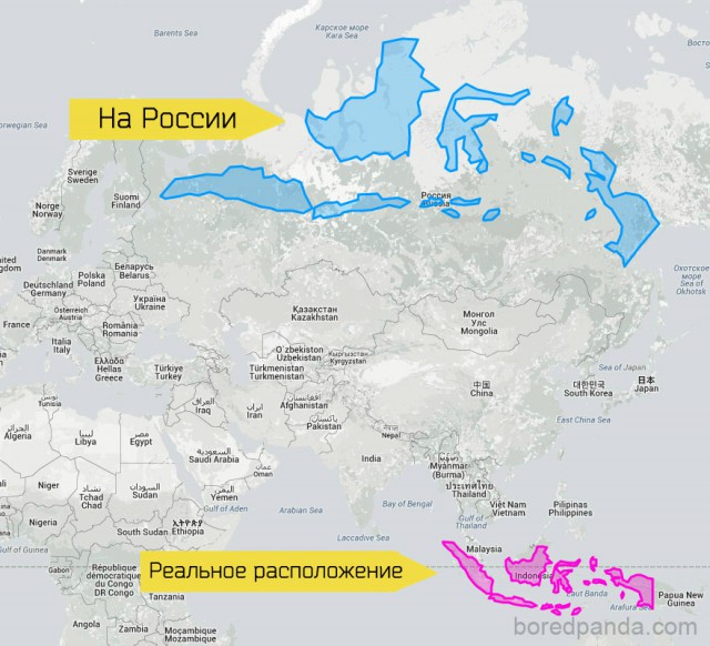 Реальные размеры "крохотной" Японии