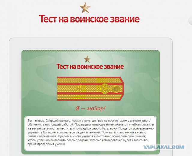 Какое у вас звание? Тест от министерства обороны)