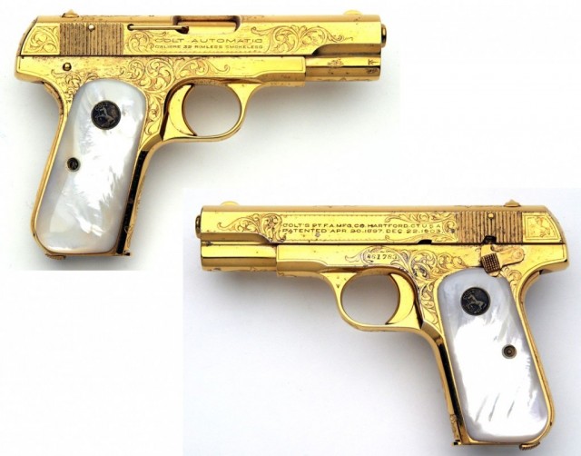 Пистолет Colt Model 1903 Pocket Hammerless - шедевр оружейной эстетики.