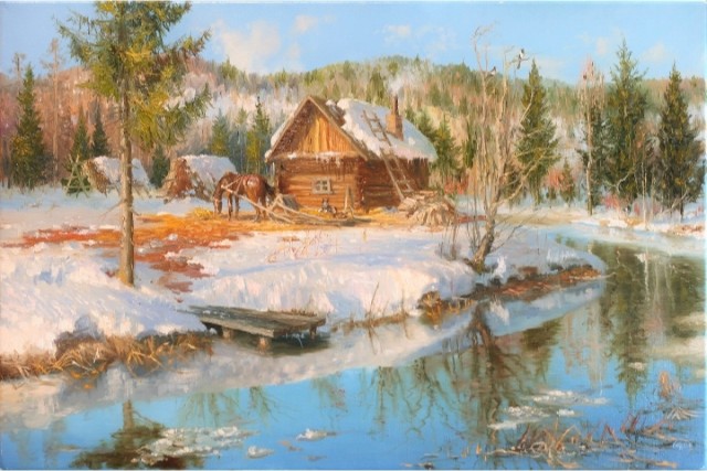 Начало весны в деревне