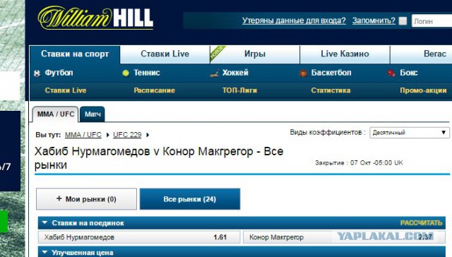 Нурмагомедов vs Макгрегор
