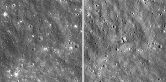 NASA показало снимки кратера на Луне от падения фрагмента ракеты SpaceX