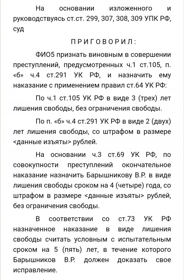 Житель Подмосковья зарубивший топором и расчленивший тело своего партнера по бизнесу раскаялся и получил 4 года условно