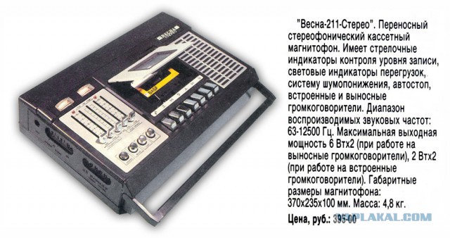 Магнитофоны кассетные портативные СССР