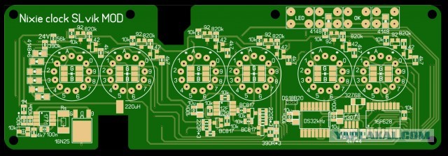 Nixie clock: часы на лампах ИН-14 на заводских платах