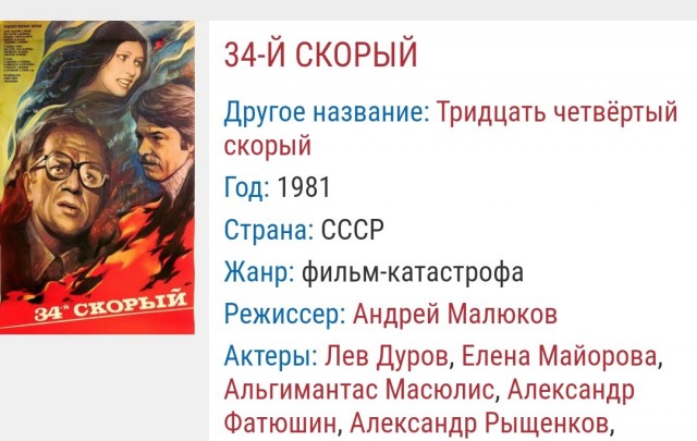 Советские фильмы 1981года.