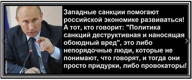 Если можно, поясните мне, в чем польза санкций?