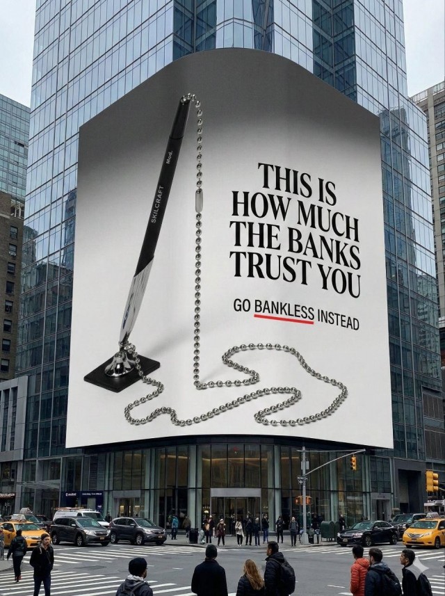 Убогая ручка на цепочке, как символ недоверия к банкам!