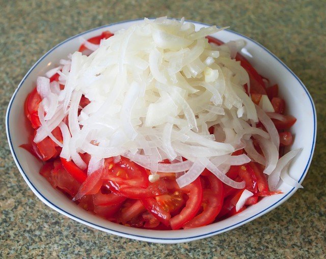 Узбекская кухня. Ачик чучук/шакароб - салат к плову