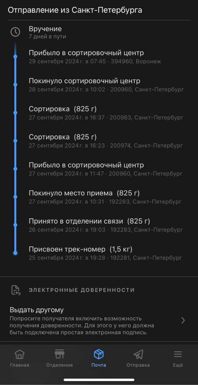 Почта России скоростная или одной картинки пост