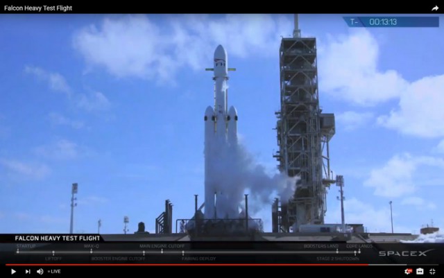 Запуск Falcon Heavy к Марсу от SpaceX