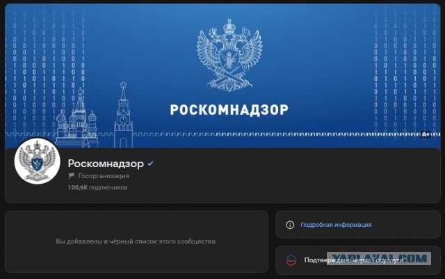 Россияне массово "благодарят" сотрудников Роскомнадзора за блокировку телеги под последним постом ведомства в VK
