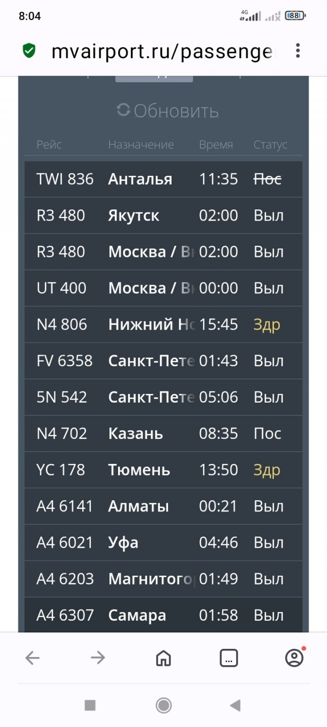 Некоторые южные аэропорты начали работу. Ура!