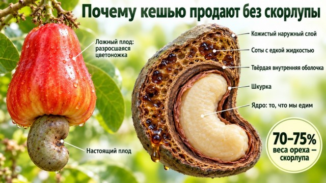 Почему кешью продают без скорлупы: дело не только в удобстве, но и в безопасности