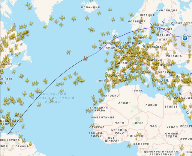 Из Москвы в Каракас вылетел чартерный рейс без пассажиров