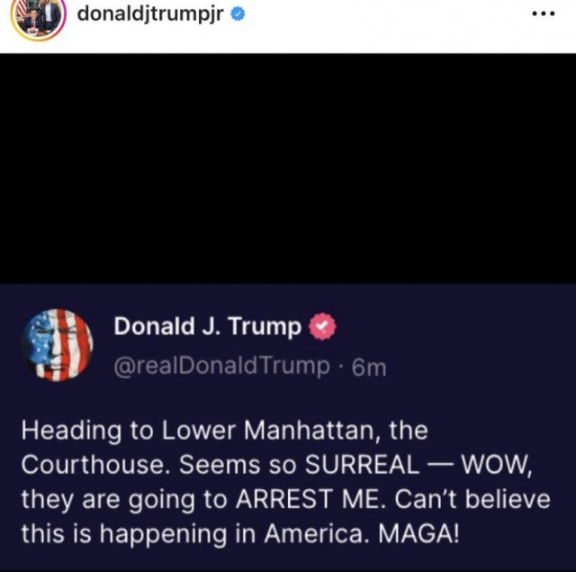 Трамп арестован