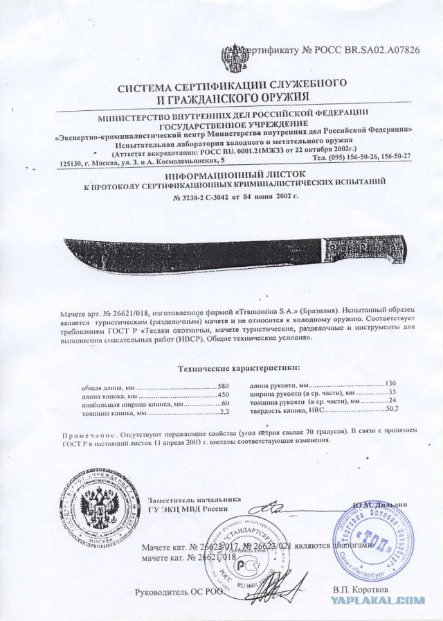 сертификат соответствия мачете трамонтина. является ли мачете холодным оружием. является ли мачете холодным оружием. кукри firebird f804 сертификат. проводник 3 мачете сертификат соответствия.