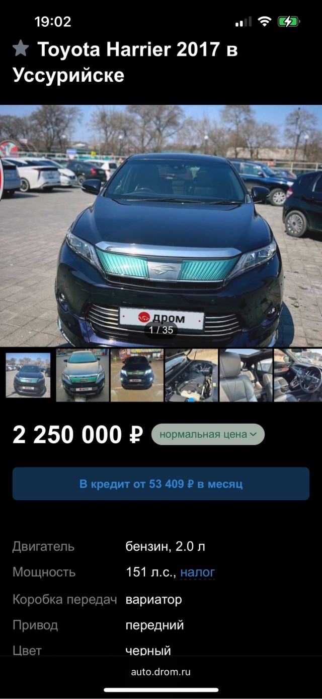 Тойота Харриер мысли вслух