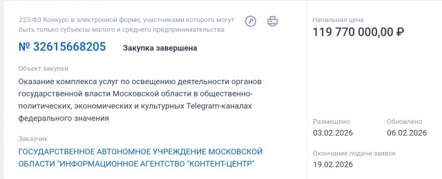 Закупка завершена